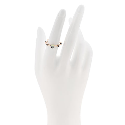 Damiani 18K Rose Gold Black Diamond Peridot Band Ring 53 6.25 2 of 5
