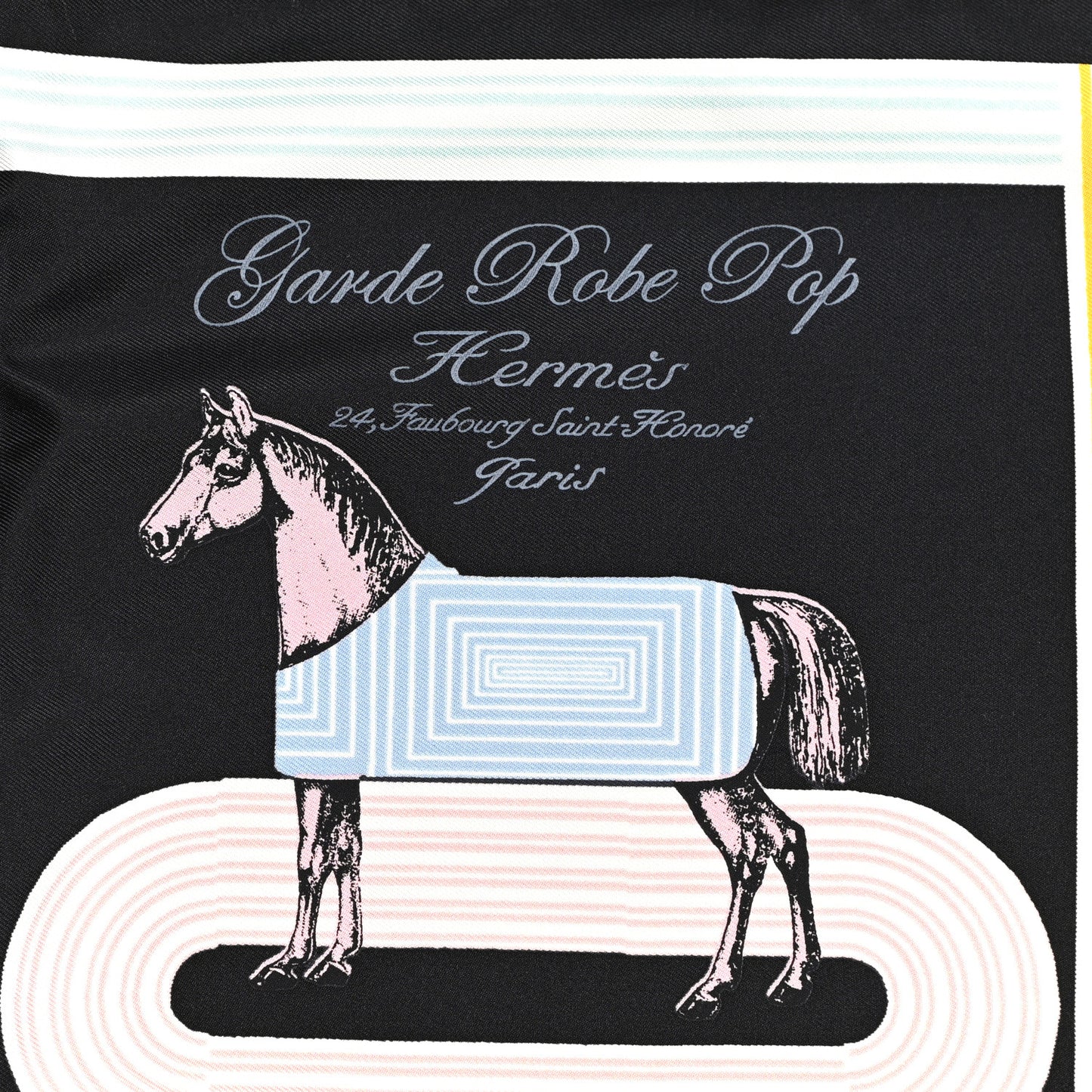 Silk Garde Robe Pop Detail Pocket Square Black Rose Multicolor