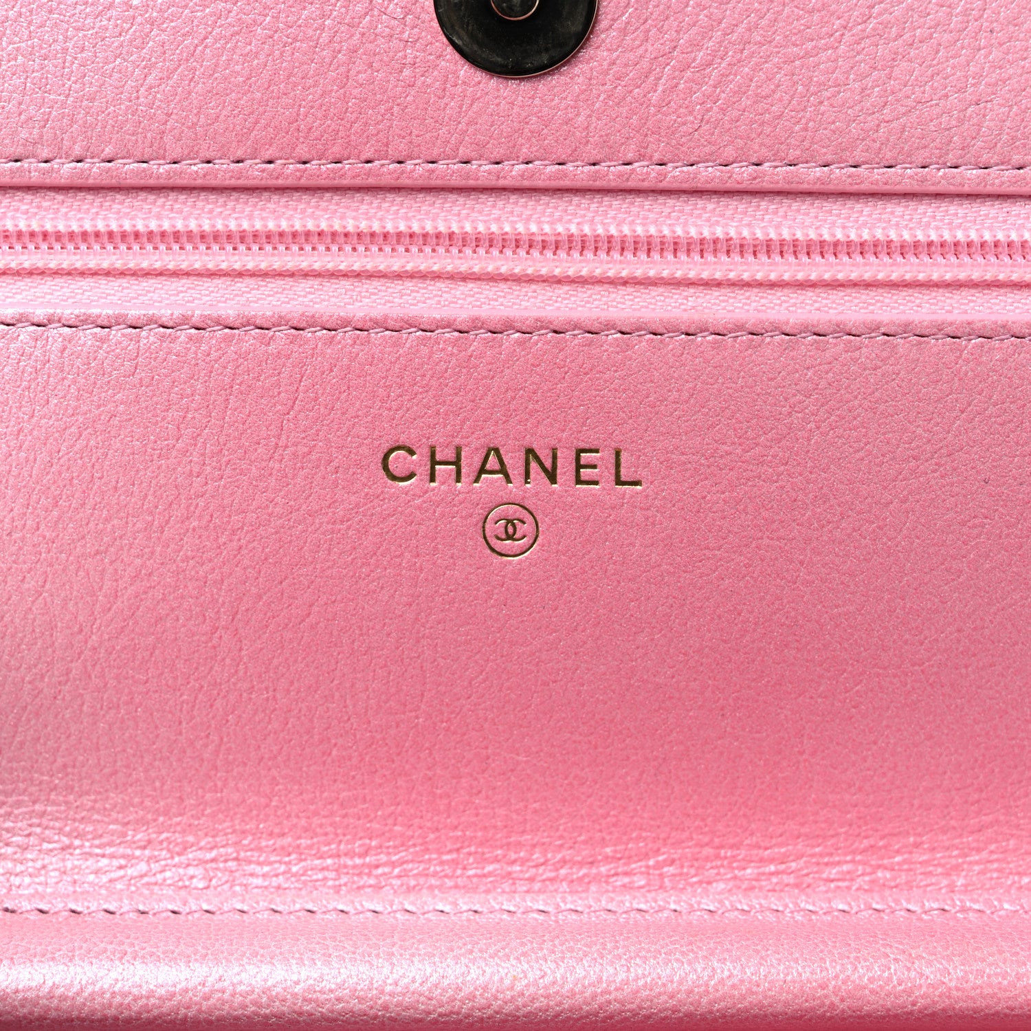 Chanel Cloudy Pearly Goatskin Quilted Wallet on Chain WOC Light Pink 6 of 13