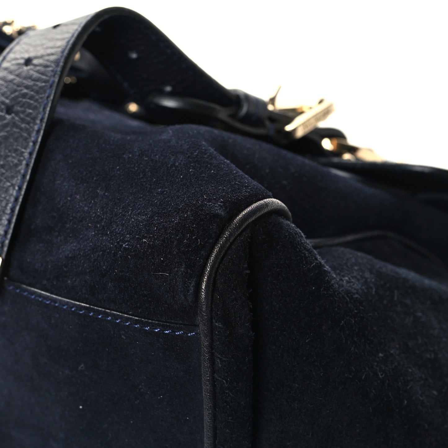 Heavy Suede Alexa Tassel Satchel Ink Blue