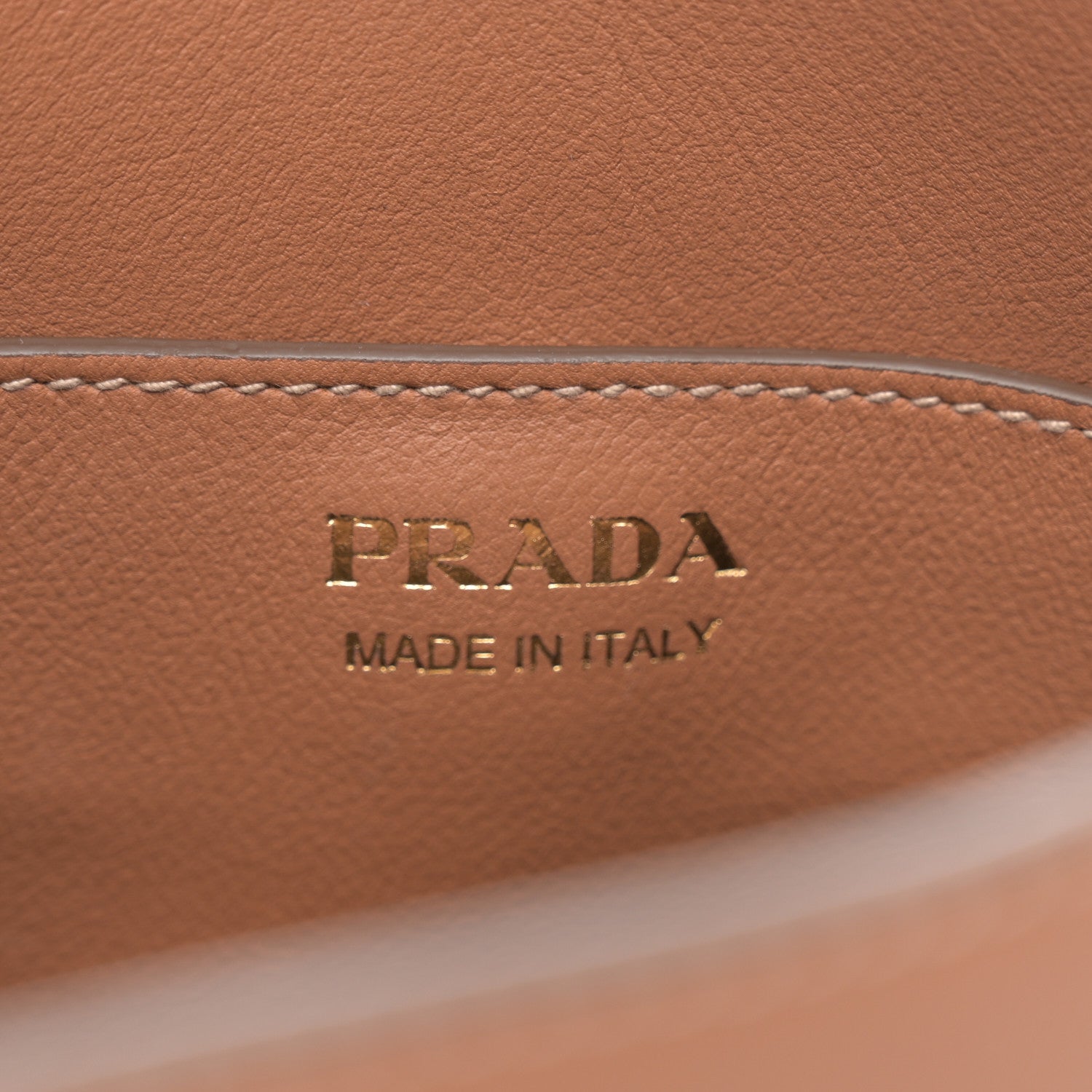 Prada Soft Grain Calfskin Shoulder Bag Caramel 6 of 10