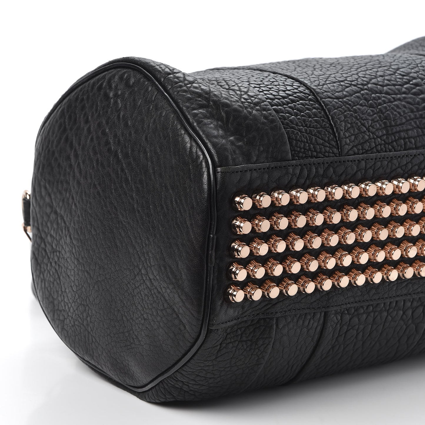 Pebbled Lambskin Rocco Black Rose Gold Hardware