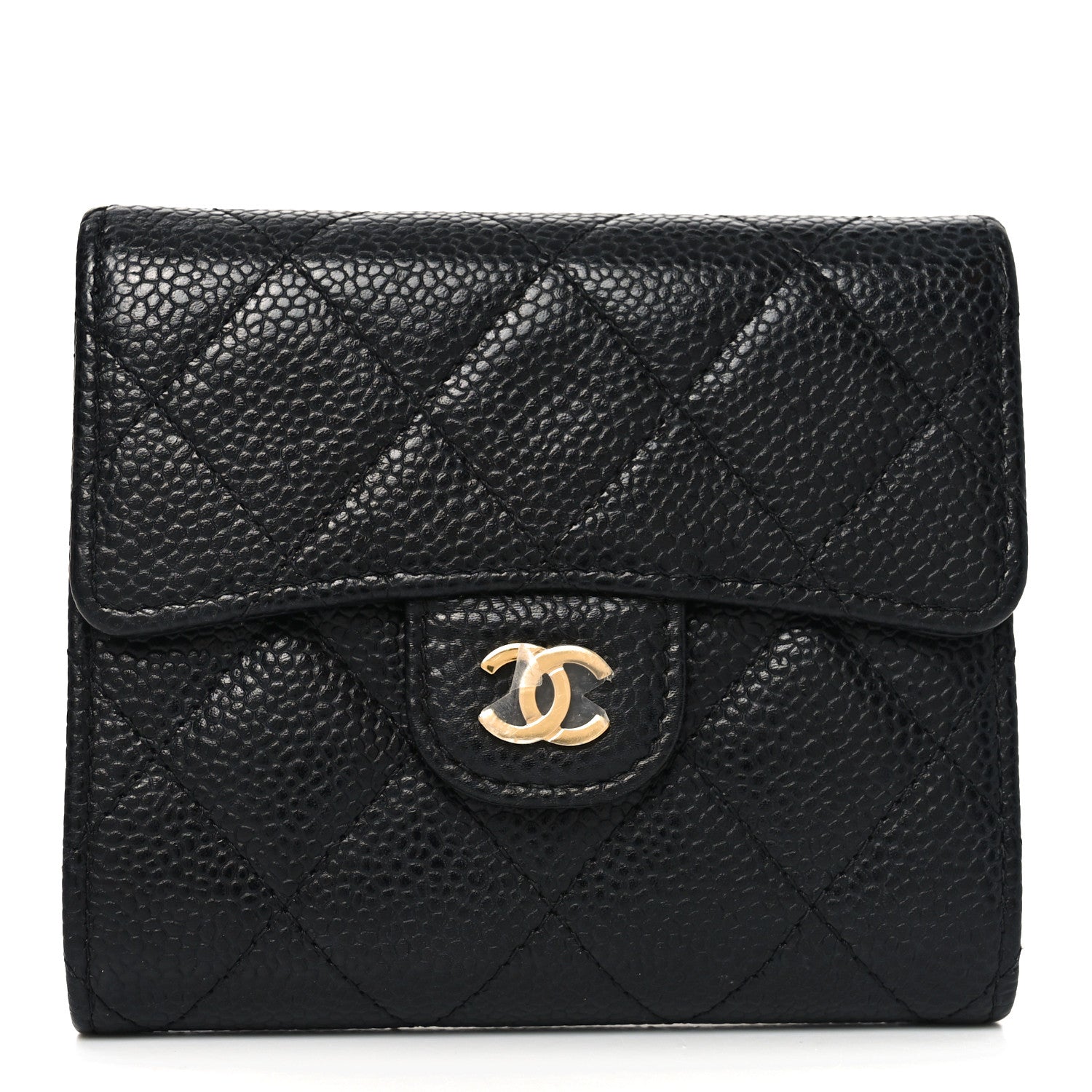 Chanel Caviar Quilted Compact Flap Wallet Black 1 of 8