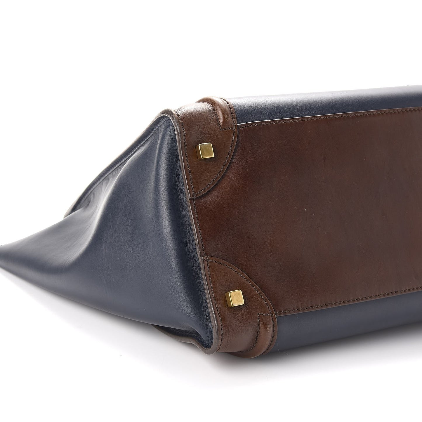 Smooth Calfskin Mini Tri-Color Luggage Navy Blue