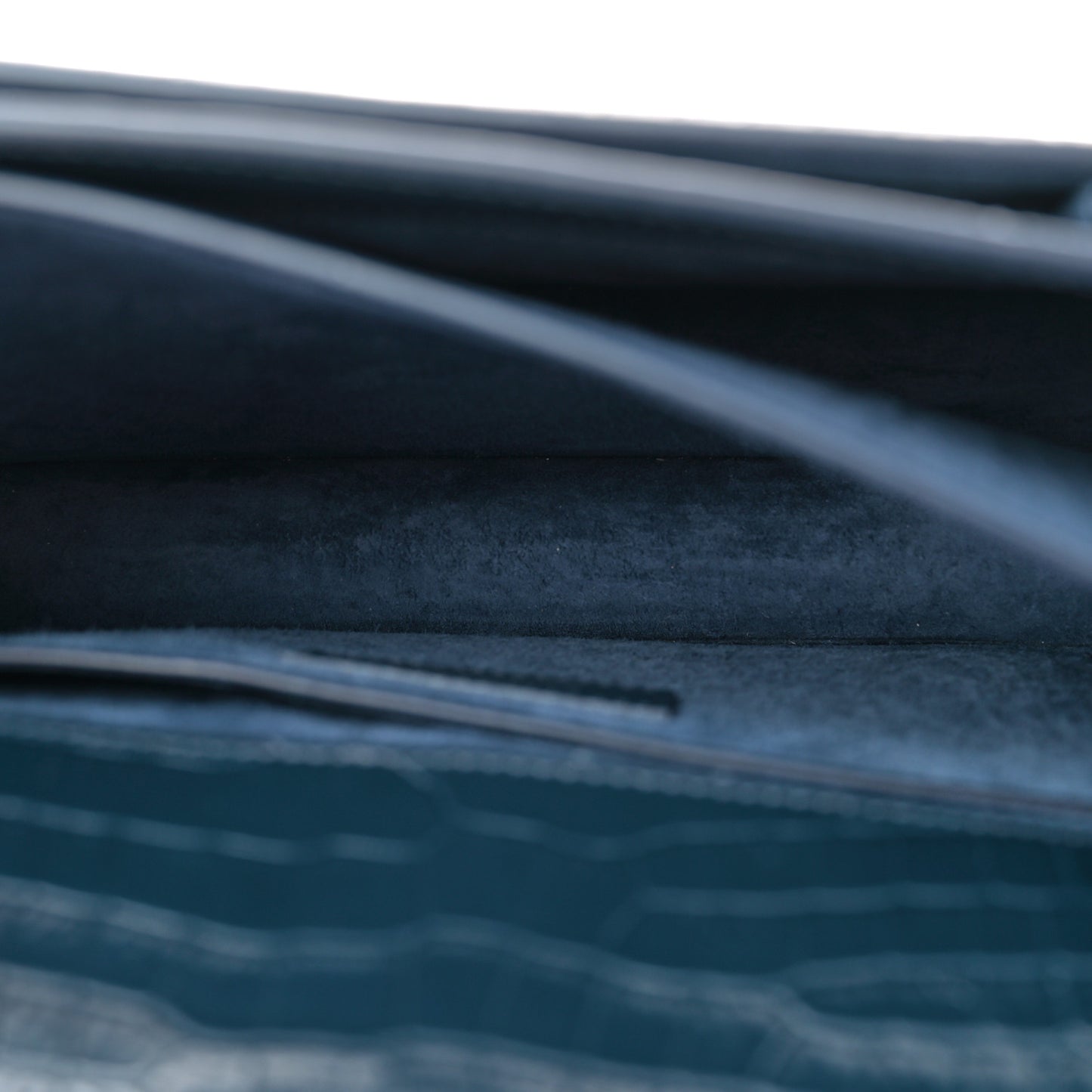 Calfskin Crocodile Embossed Medium Monogram Sunset Navy