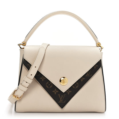 Louis Vuitton Grained Calfskin Monogram Double V Creme 1 of 11