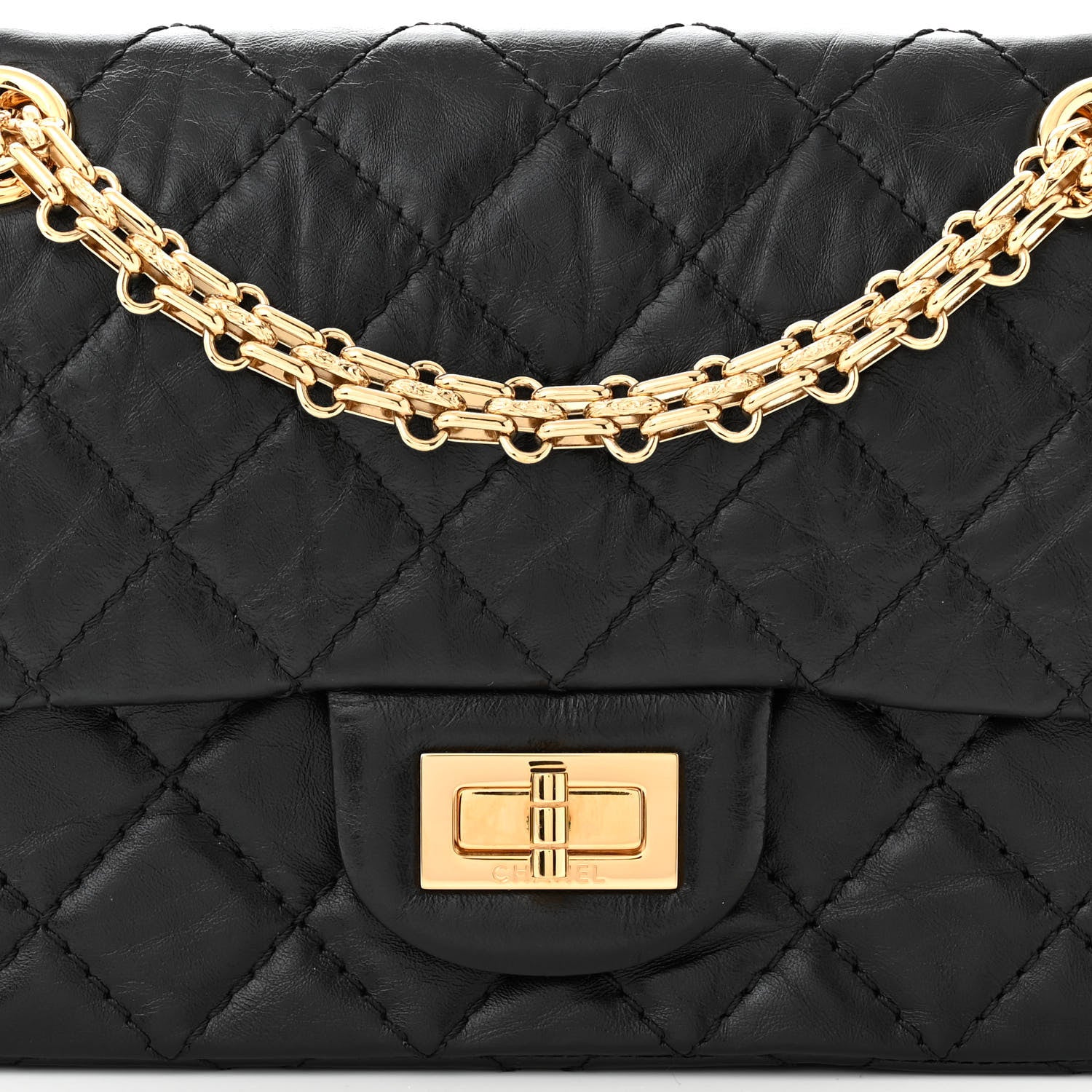 Chanel Aged Calfskin Quilted 2.55 Reissue Mini Flap Black 8 of 10