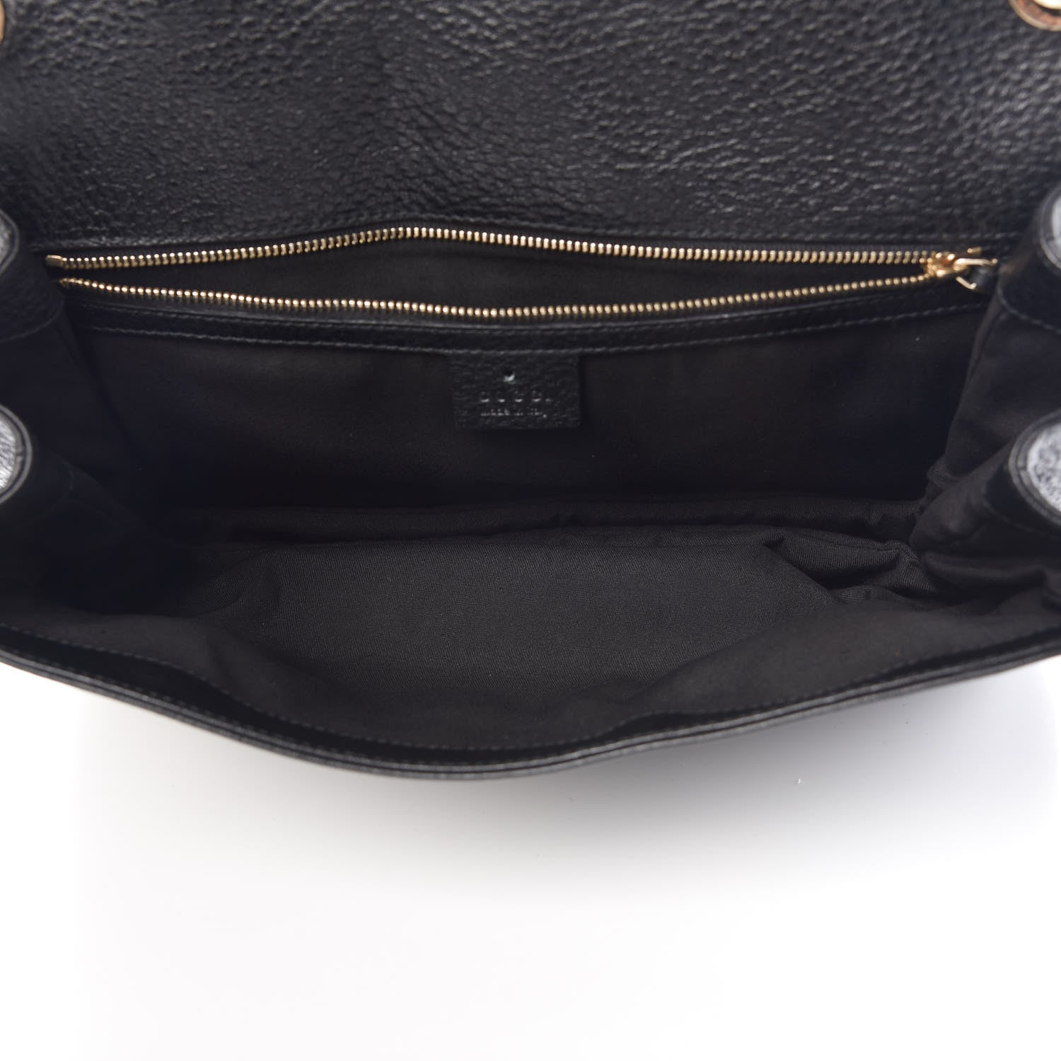 Gucci Pebbled Calfskin Web Blondie Hobo Black 5 of 13