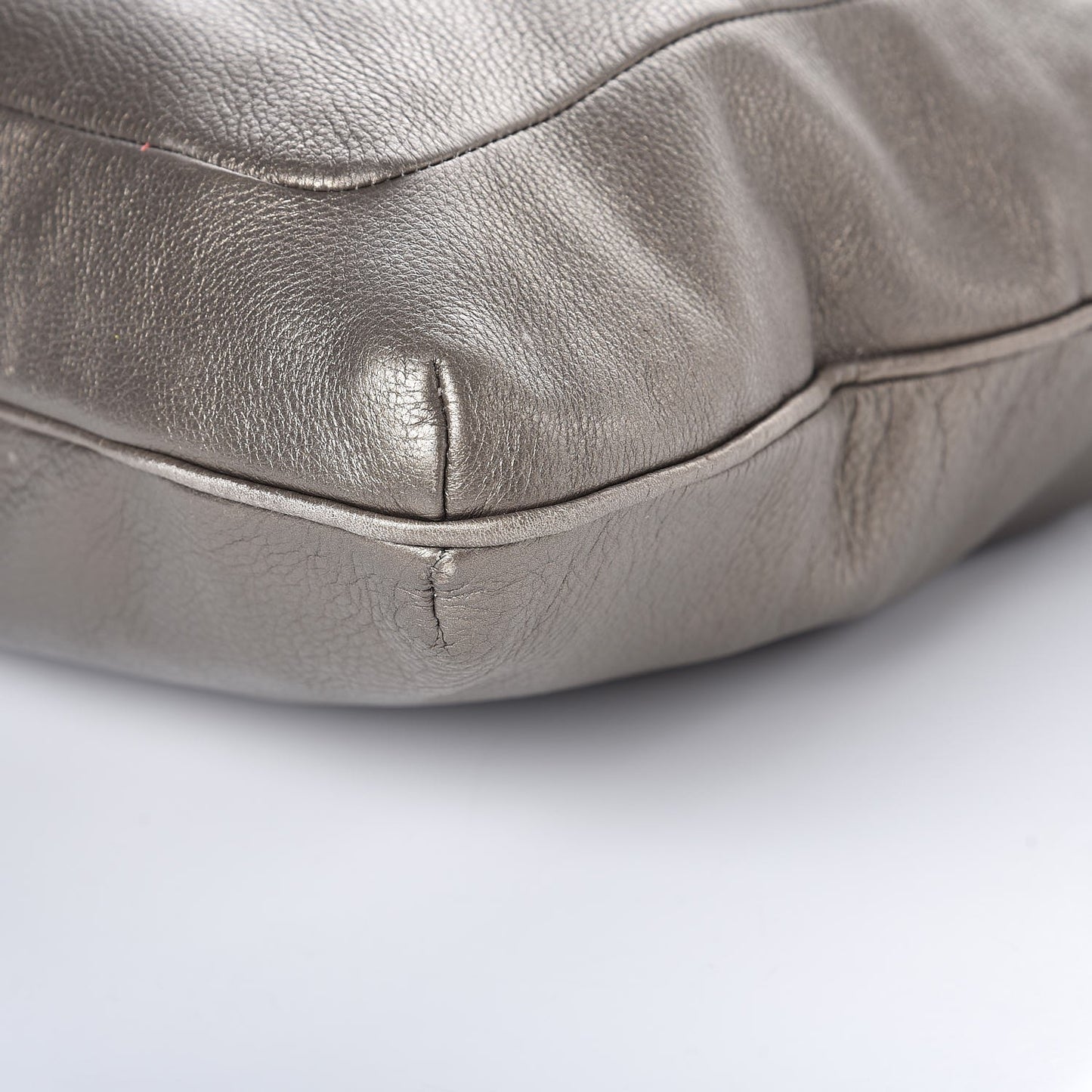 MARC BY Calfskin Metallic Tote Silver