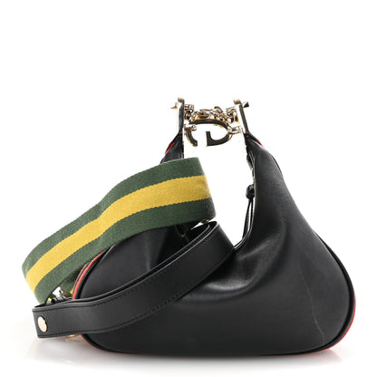 Gucci Aria Calfskin Web Small Attache Shoulder Bag Black 1 of 10