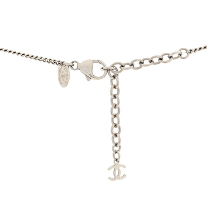 Chanel Resin CC Necklace Silver 4 of 5