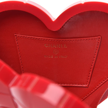 Chanel Plexiglass Heart Minaudiere Clutch Red 6 of 7