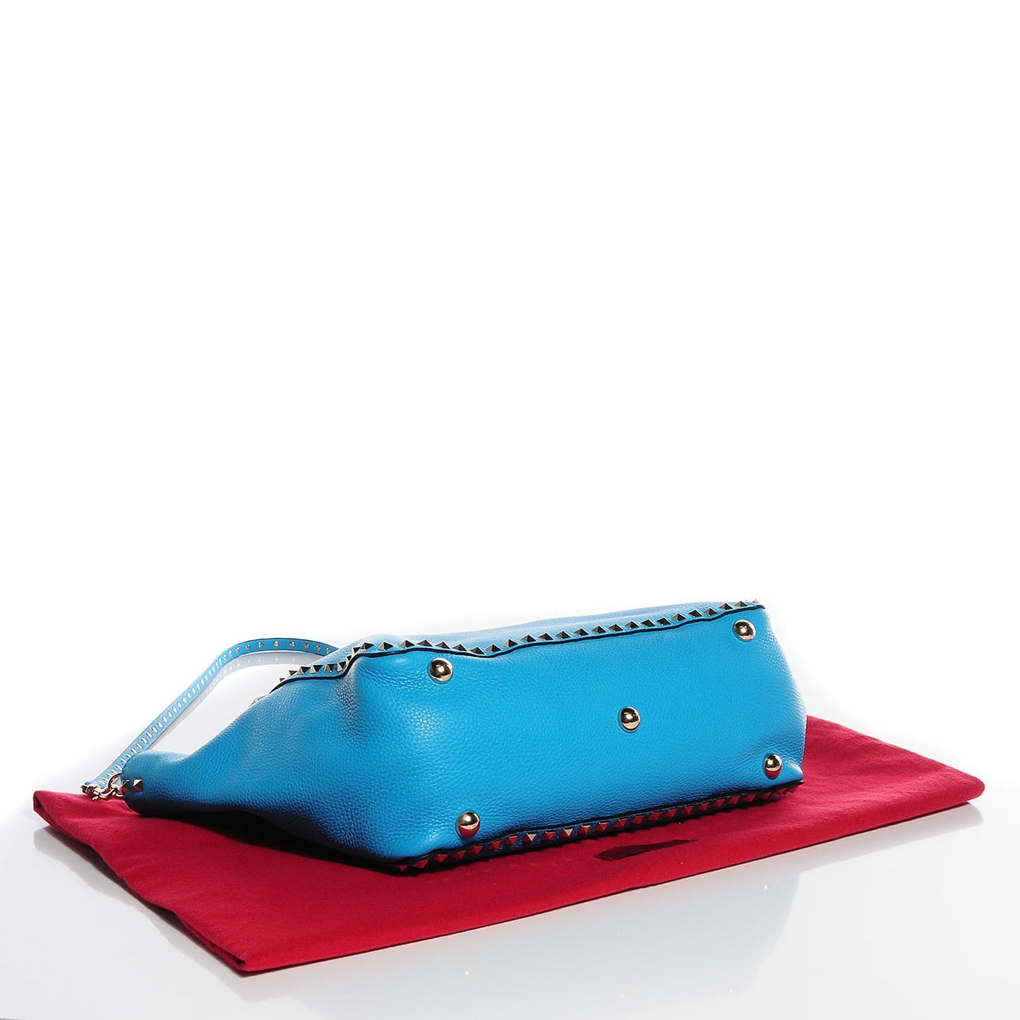 Pebbled Calfskin Medium Rockstud Tote Parrot