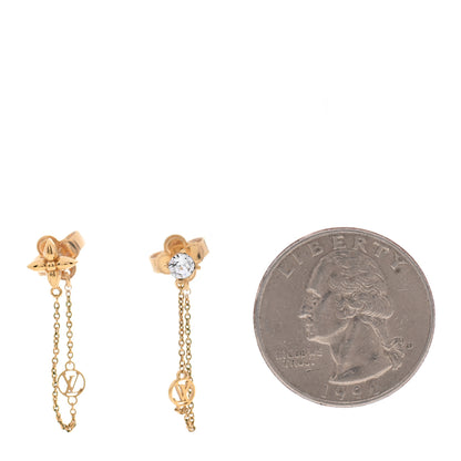 Louis Vuitton Metal Crystal Petit Louis Earrings Gold 2 of 5