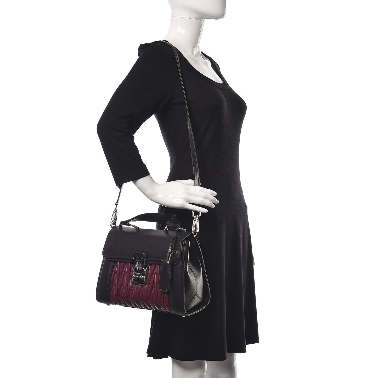 Nappa Matelasse Top Handle Tote Black Malva