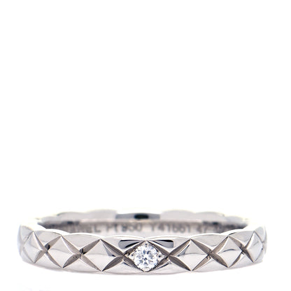 Chanel Platinum Diamond Mini Coco Crush Ring 47 4 1 of 6
