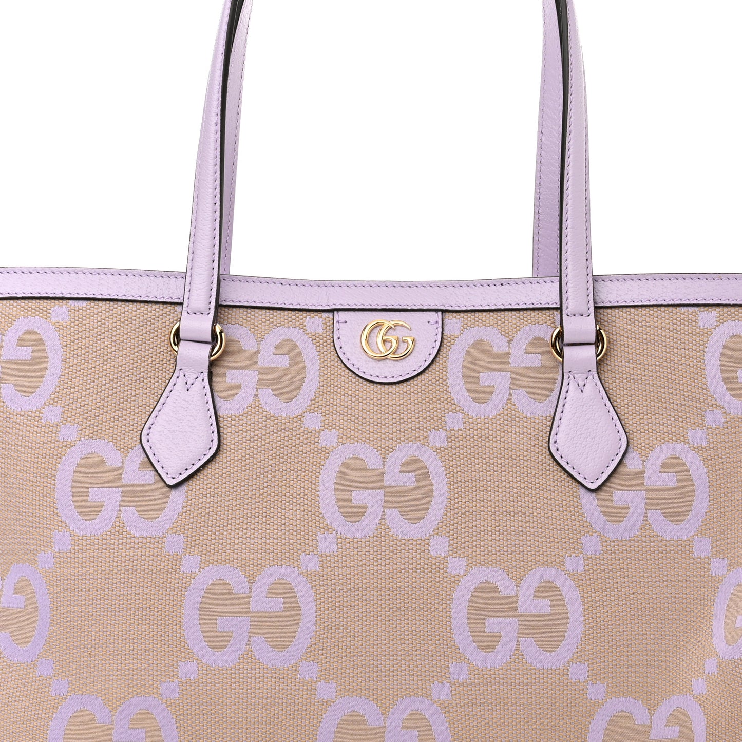 Monogram Jumbo GG Textured Dollar Calfskin Medium Ophidia Shopping Tote Beige Lapis