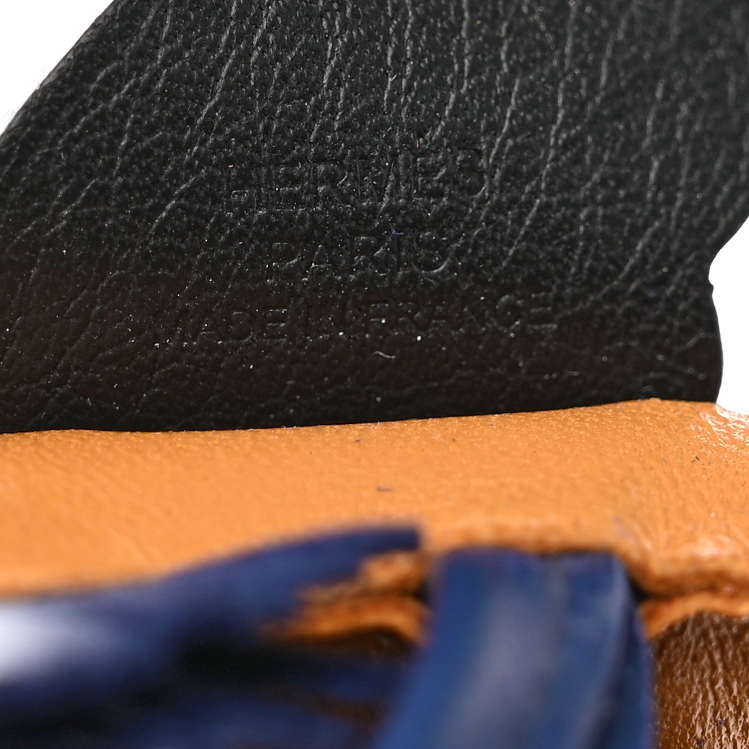 Hermes Milo Lambskin Grigri Rodeo Pegase Horse Bag Charm PM Sesame Black Bleu Saphir 4 of 4