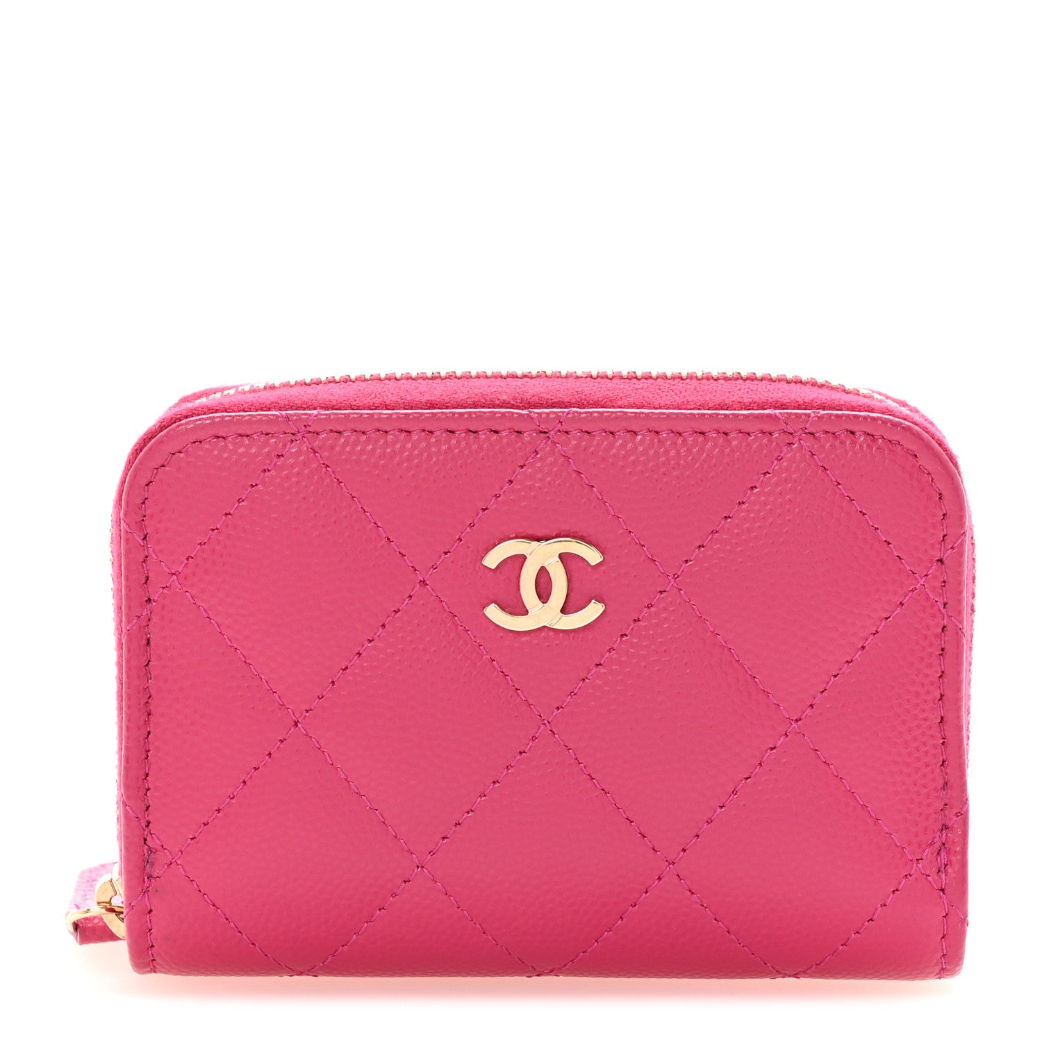 Chanel Caviar Quilted Zip Coin Purse Fuchsia 1 of 7