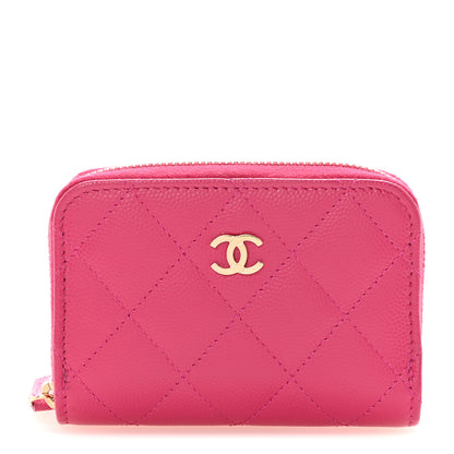 Chanel Caviar Quilted Zip Coin Purse Fuchsia 1 of 7