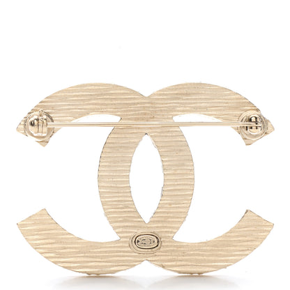 Chanel Enamel Striped CC Brooch Blue Gold 3 of 4