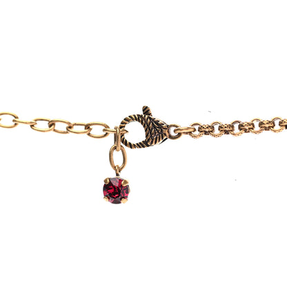 Gucci Crystal Embellished Double G Necklace Aged Gold Green 5 of 8