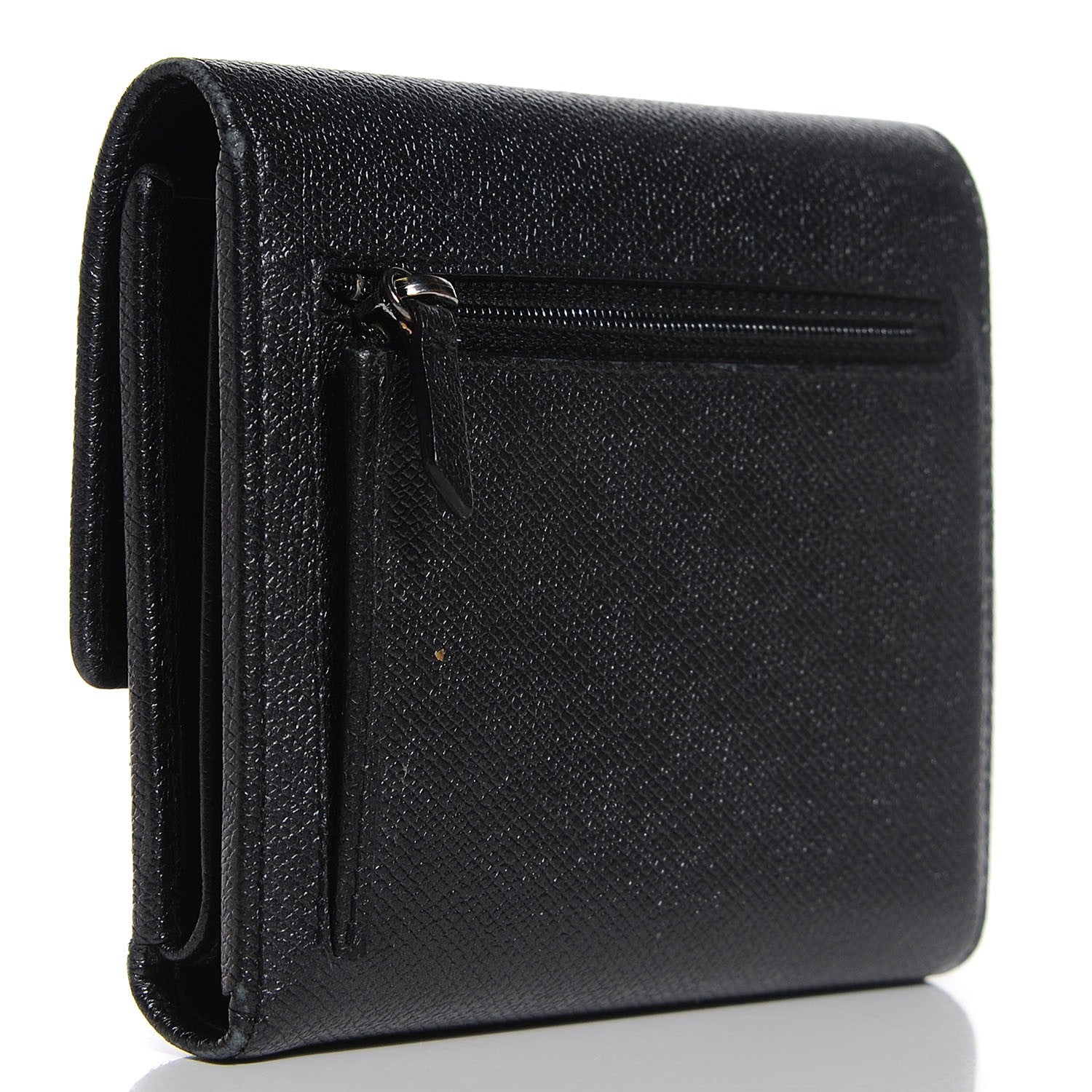 Chanel Grained Calfskin CC Button Flap Wallet Black 3 of 9
