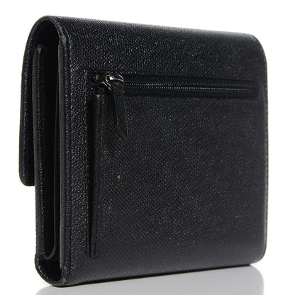 Chanel Grained Calfskin CC Button Flap Wallet Black 3 of 9