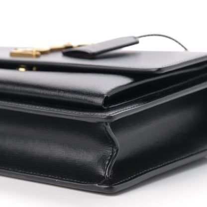 Saint Laurent Smooth Calfskin Medium Monogram Sunset Satchel Black 8 of 8