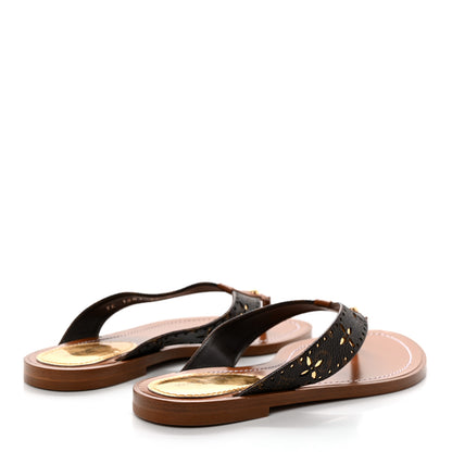 Louis Vuitton Monogram Sunny Flat Thong Sandals 35 Brown 4 of 11
