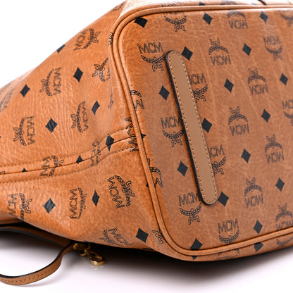 MCM Visetos Large Liz Reversible Shopper Tote Cognac 7 of 15
