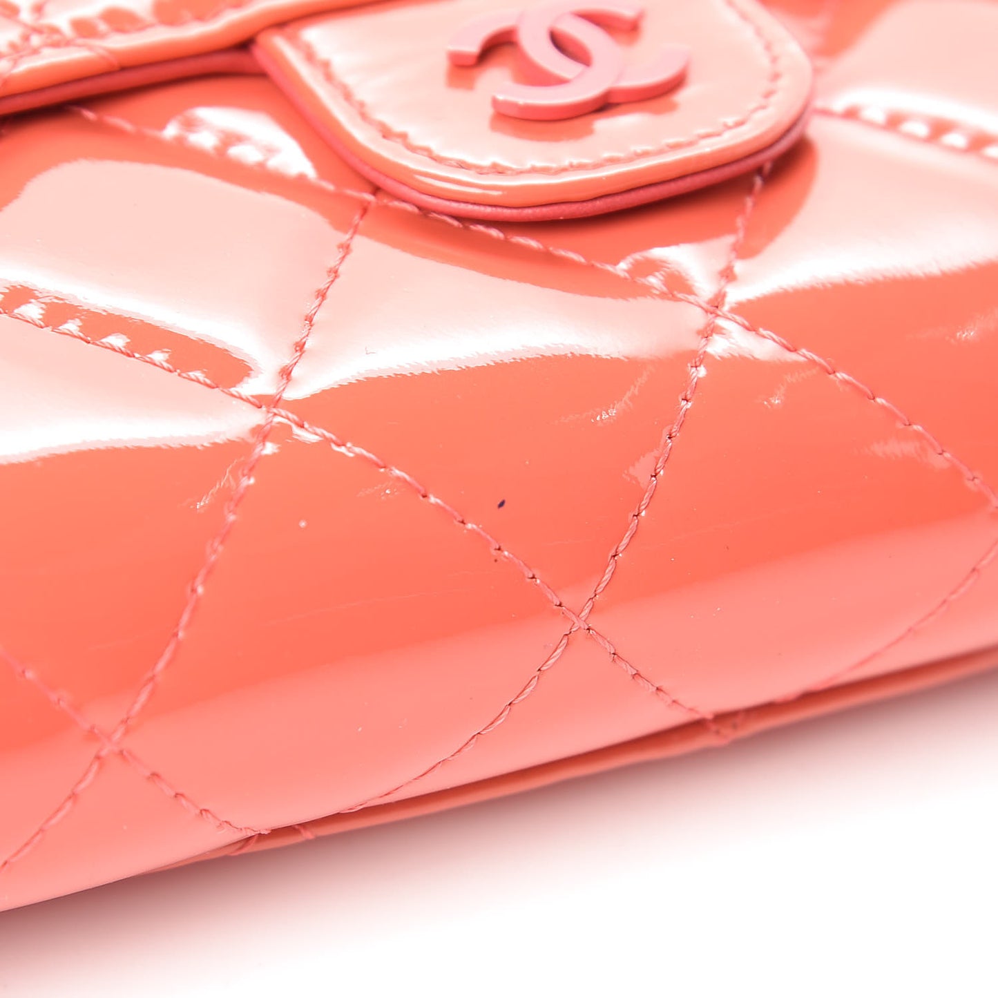 Patent Quilted Travel Wallet Rose Fonce