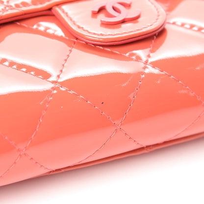 Chanel Patent Quilted Travel Wallet Rose Fonce 18 of 22