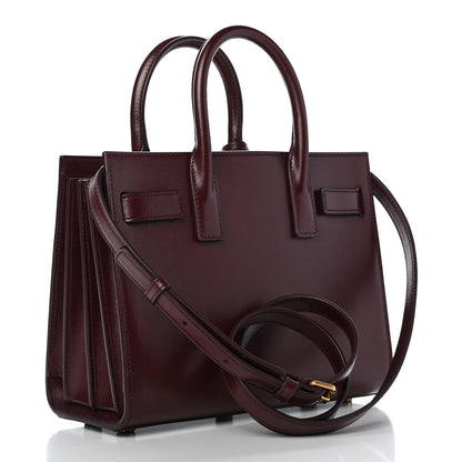 Saint Laurent Calfskin Nano Sac De Jour Dark Amaranto 3 of 12