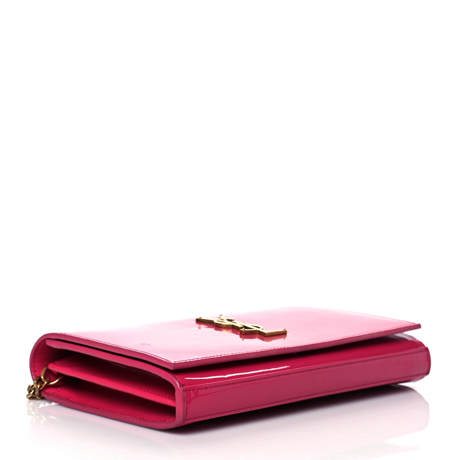 Saint Laurent Patent Calfskin Monogram Kate Wallet On Chain Fresh Fuxia 4 of 9
