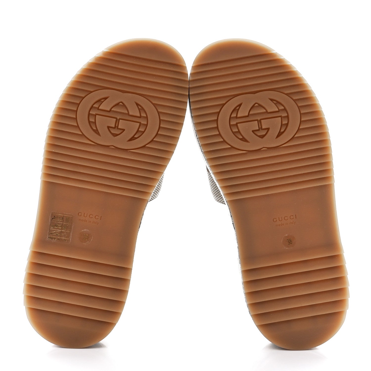 Gucci Monogram Maxi GG Angelina Platform 55mm Slide Sandals 38 Camel Ebony 5 of 9