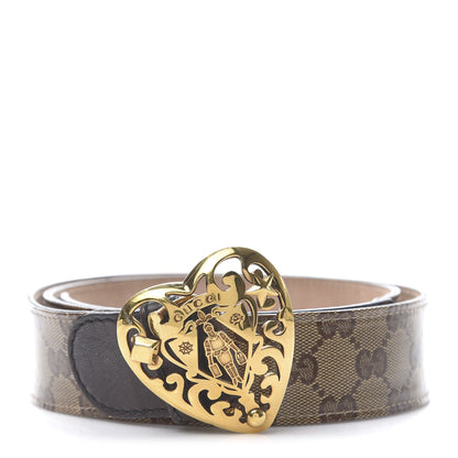 Gucci Crystal Monogram Hysteria Belt 95 38 Dark Brown 1 of 8