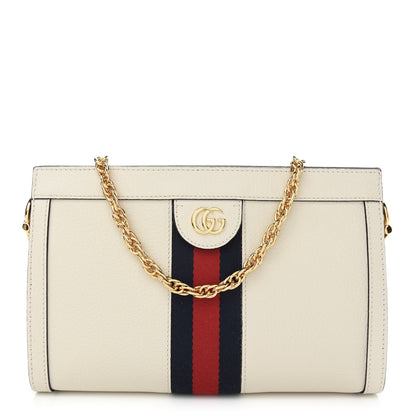 Gucci Textured Calfskin Web Small Ophidia Chain Shoulder Bag Mystic White 1 of 9
