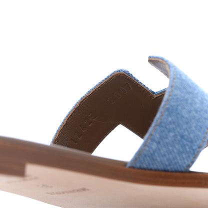 Hermes Denim Oran Sandals 38 Bleu Clair 8 of 9