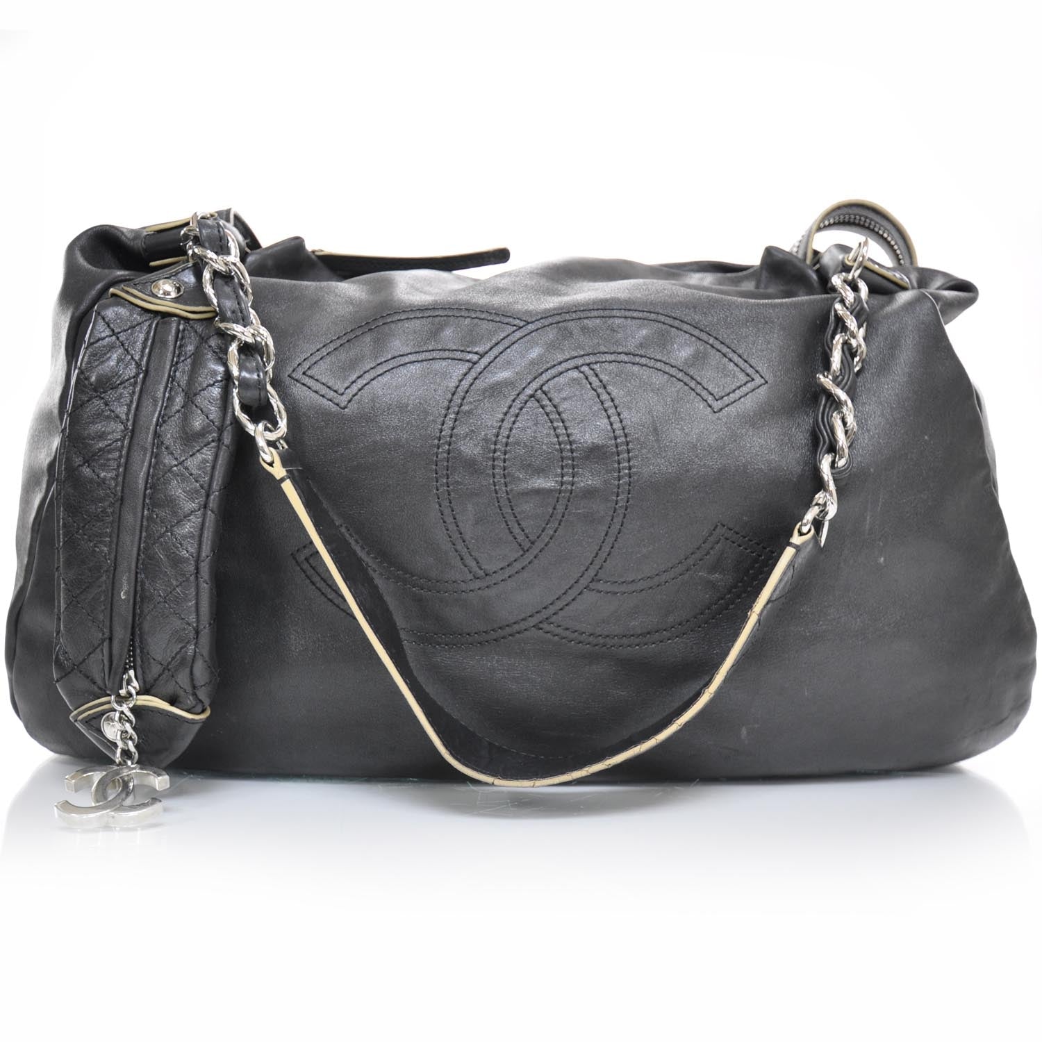 Chanel Lambskin Large Edgy Hobo Black 2 of 12
