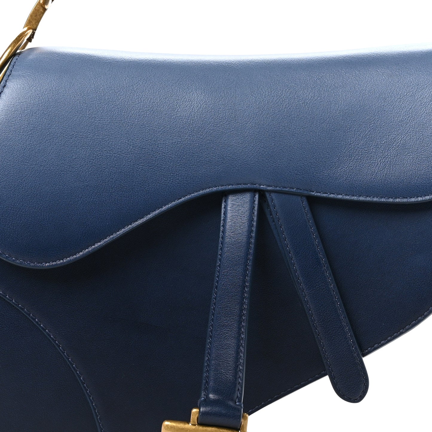 Calfskin Gradient Saddle Bag Indigo Blue