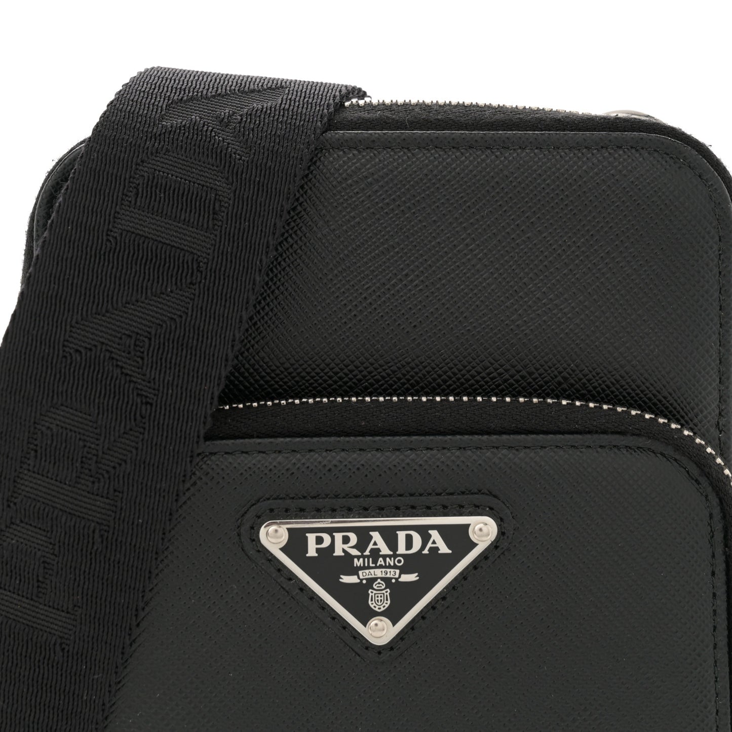 Saffiano Phone Crossbody Pouch Black