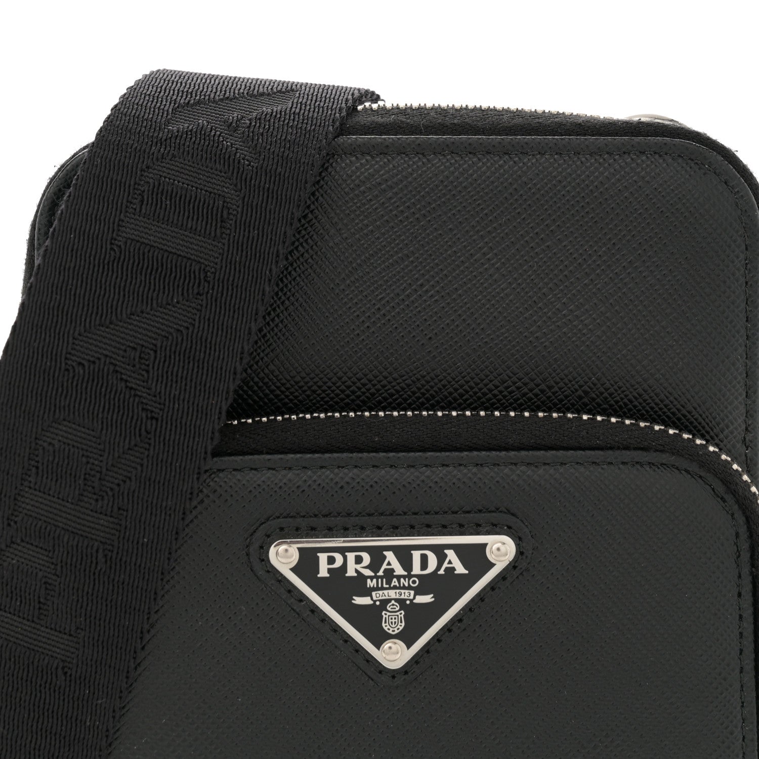 Prada Saffiano Phone Crossbody Pouch Black 7 of 13