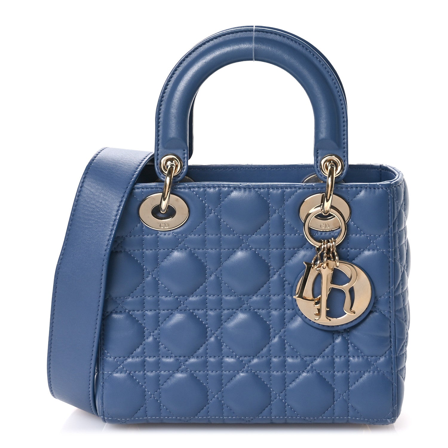 Christian Dior Lambskin Cannage Small My ABCDior Lady Dior Denim Blue 1 of 11