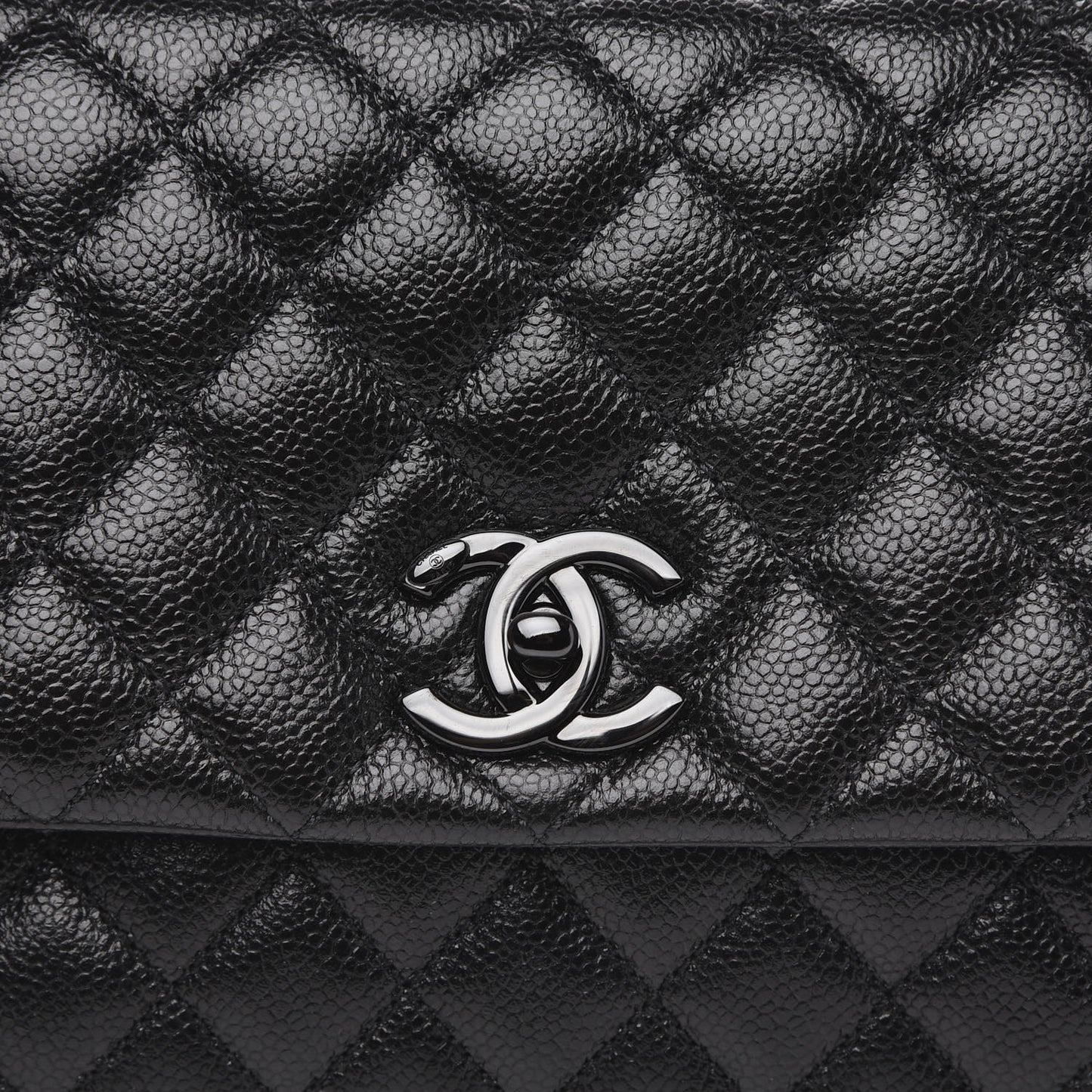 Caviar Quilted Small Coco Handle Flap So Black
