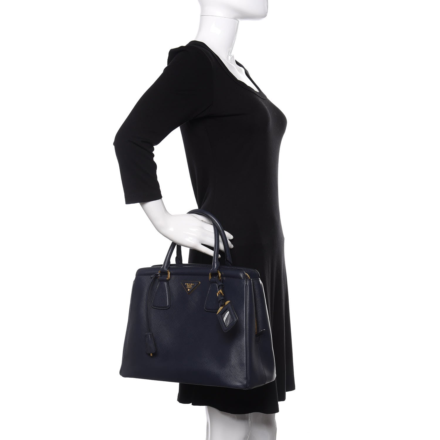 Prada Saffiano Lux Parabole Tote Baltico 2 of 12