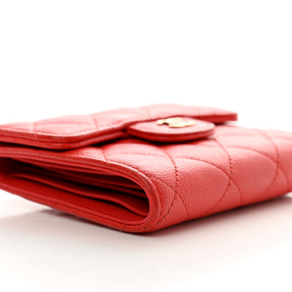 Chanel Caviar Quilted Compact Flap Wallet Red 8 of 10