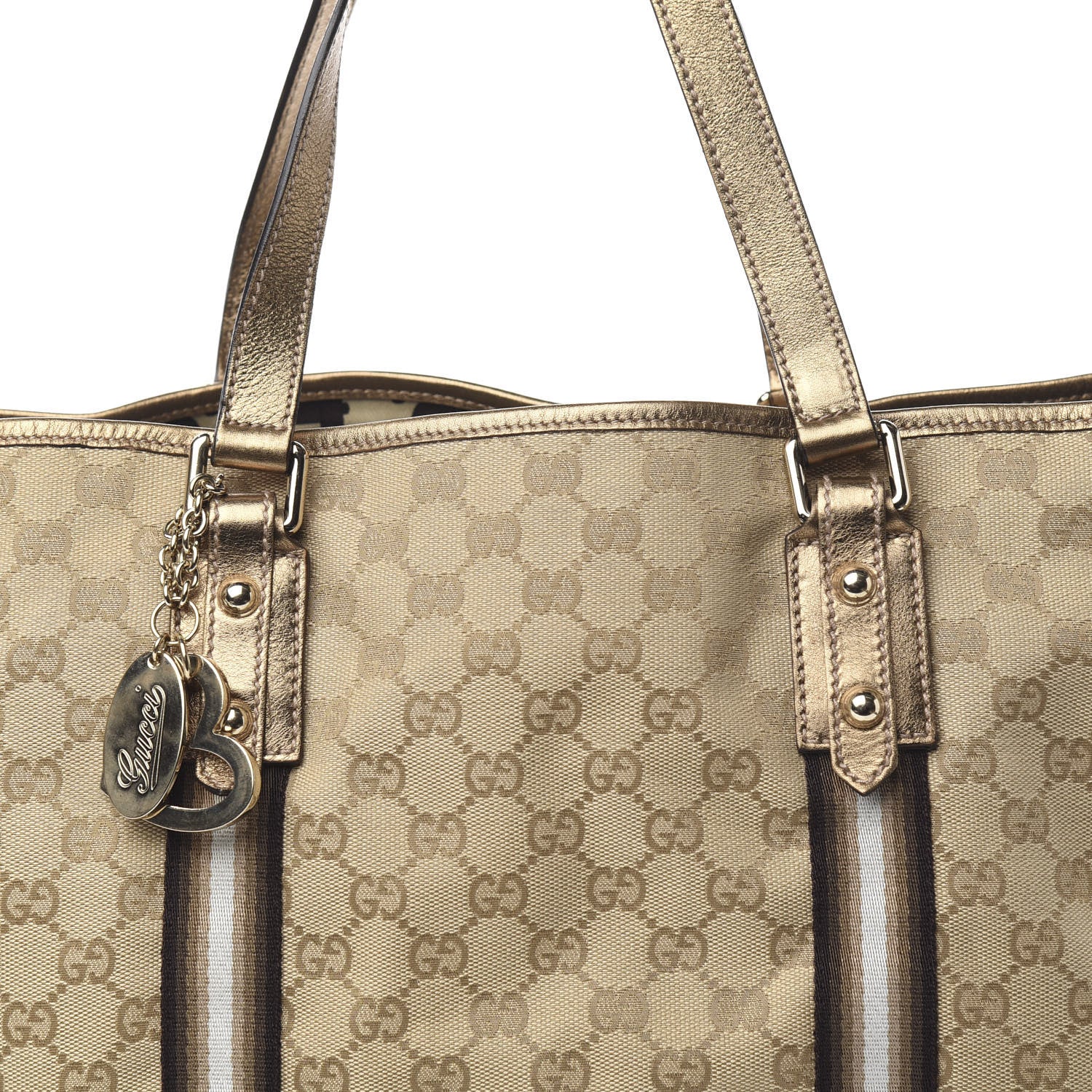 Gucci Monogram Large Jolicoeur Tote Gold 9 of 9