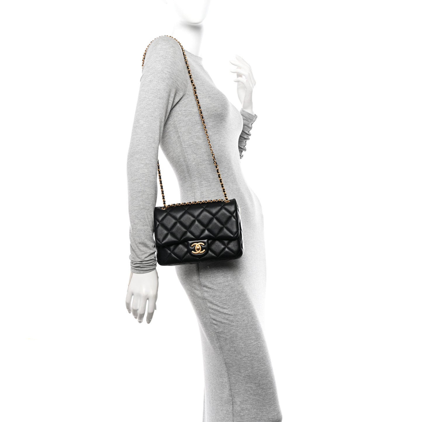 Lambskin Quilted Mini Flap Black