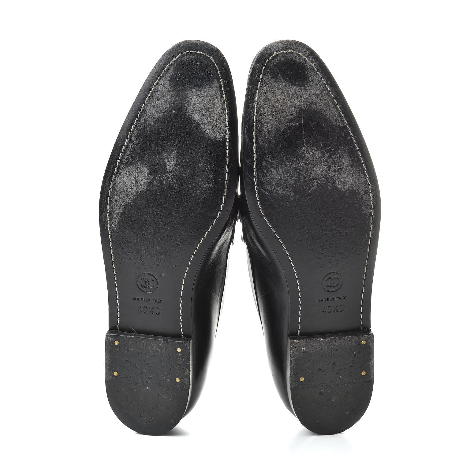 Chanel Calfskin Pearl CC Mocassin Loafers 40.5 Black 8 of 17